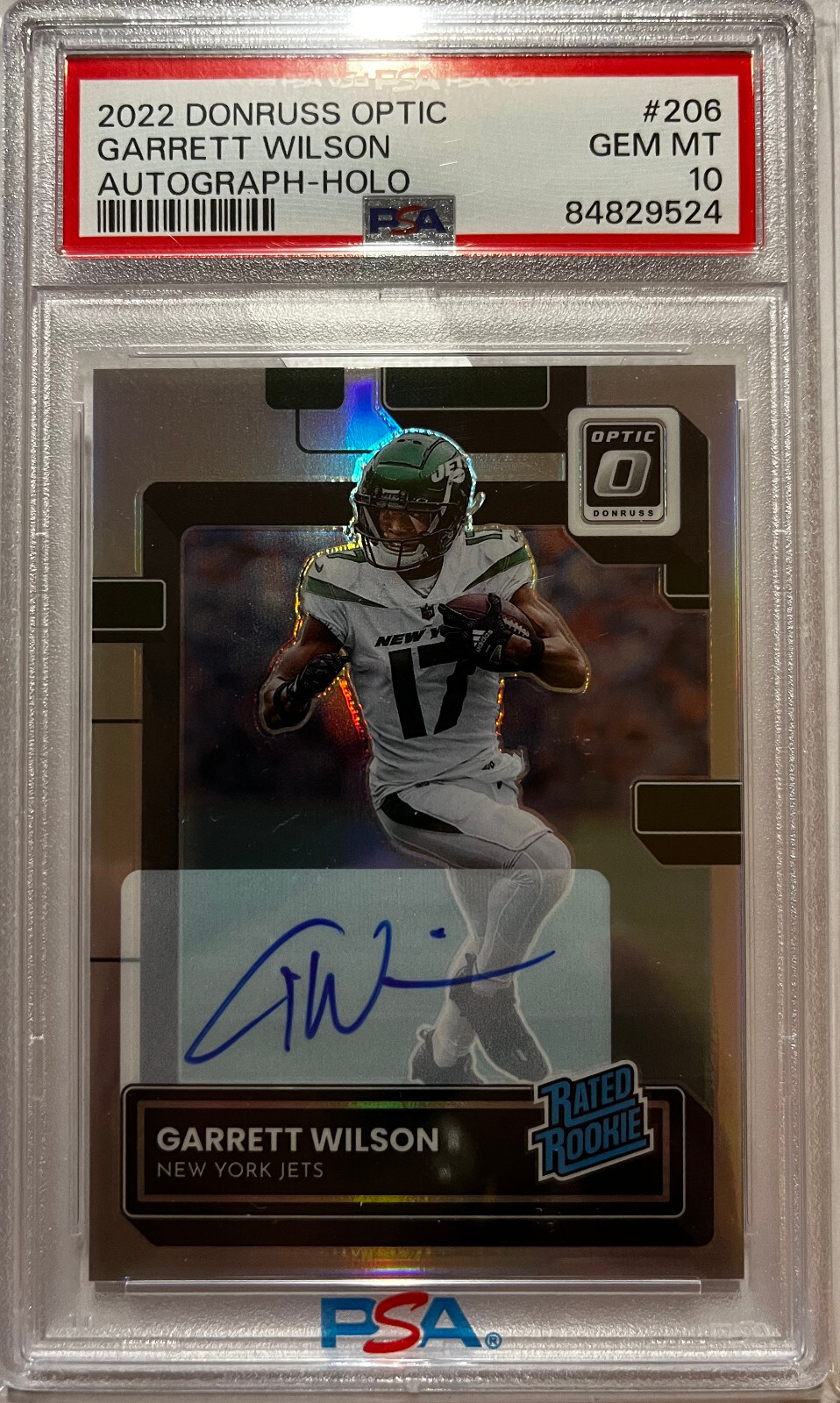 Garrett Wilson 2022 Panini Donruss Optic - Holo Prizm RC Auto #206  /125