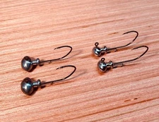 Micro Football Head Jigs  (Pack of 25) Unpainted, wire bait keeper and collar