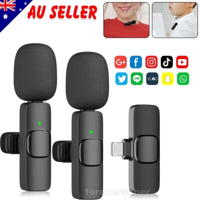 Wireless Lavalier Microphone Mic For Apple iPhone 15 14 ipad Vlog