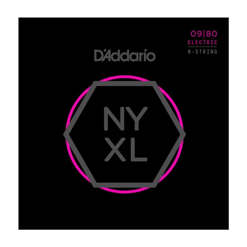 D’Addario NYXL0980 Nickel Plated Electric Guitar Strings,Super Light,8-String,09