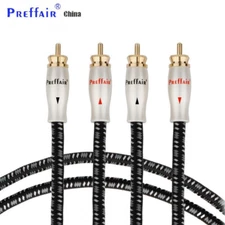 2PCS Audiophilo OCC Silver Plated Audio RCA Interconnect Cable HIFI Single Wire