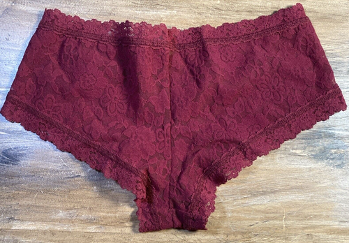 HANKY PANKY DAILY LACE BOYSHORTS PANTIES 771201 LIPS SIZE M Red - Picture 4 of 4