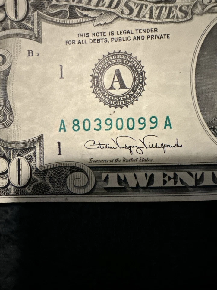1985 Twenty Dollar Federal Reserve Note $20  ERROR MISPRINT MISALIGNED - Image 4 of 4