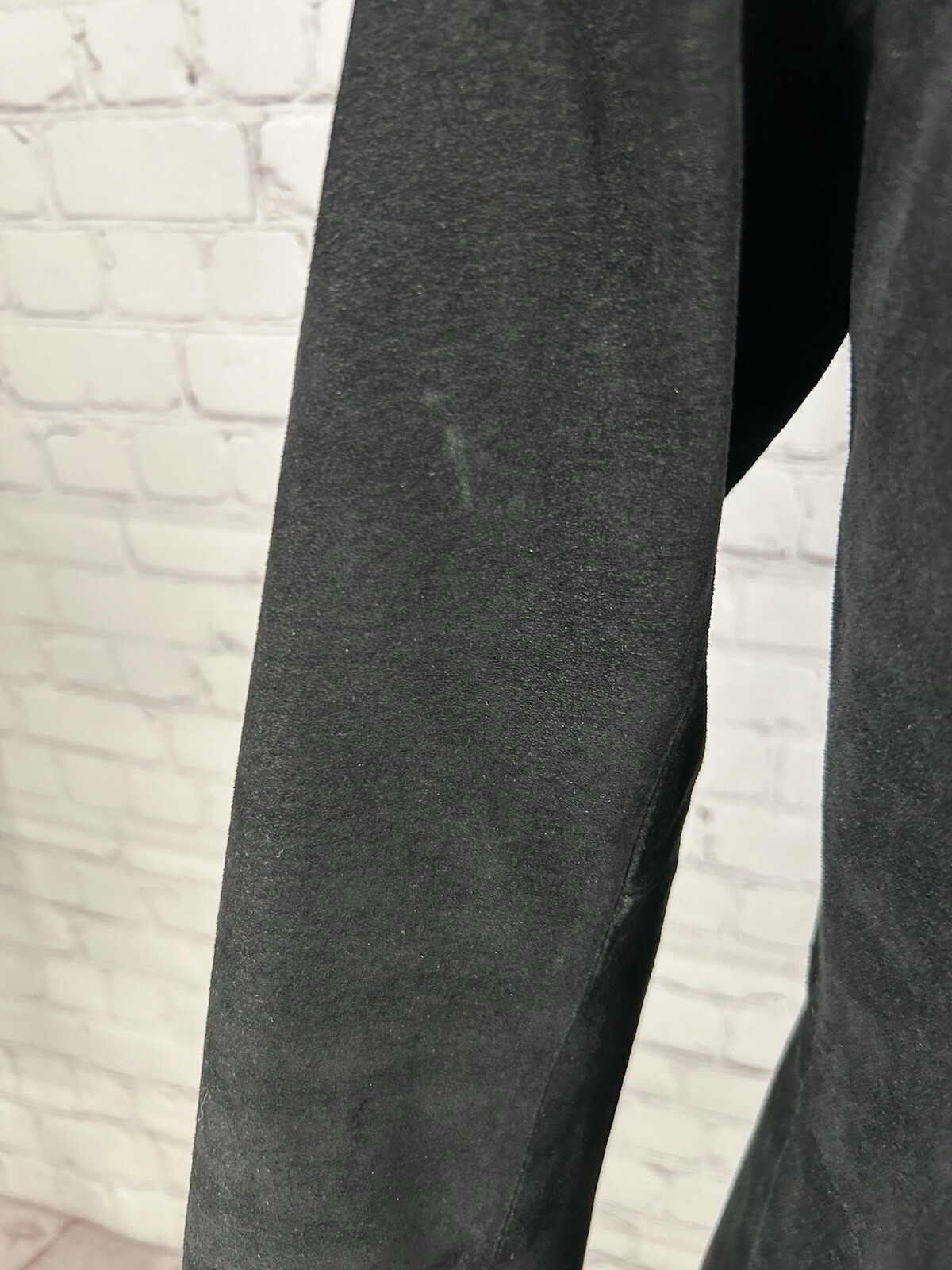 Nine West Solid Black Button Down Black Suede Lea… - image 11