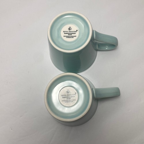 Royal Doulton X Gordon Ramsay Maze Mugs | Aqua Blue | Ribbed | Set of 2 - Picture 4 of 6
