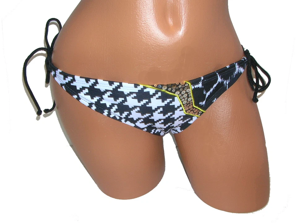 Split NUEVO Negro Mujer Junior S L Pequeño Grande Traje de Baño Bikini Parte Inferior $48 3433 Foto 2 de 3