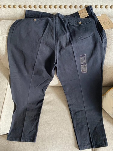Bugle Boy Men’s 38 x 30 Triple Pleat Cotton Twill Black Dress Pant Trousers - Picture 3 of 4
