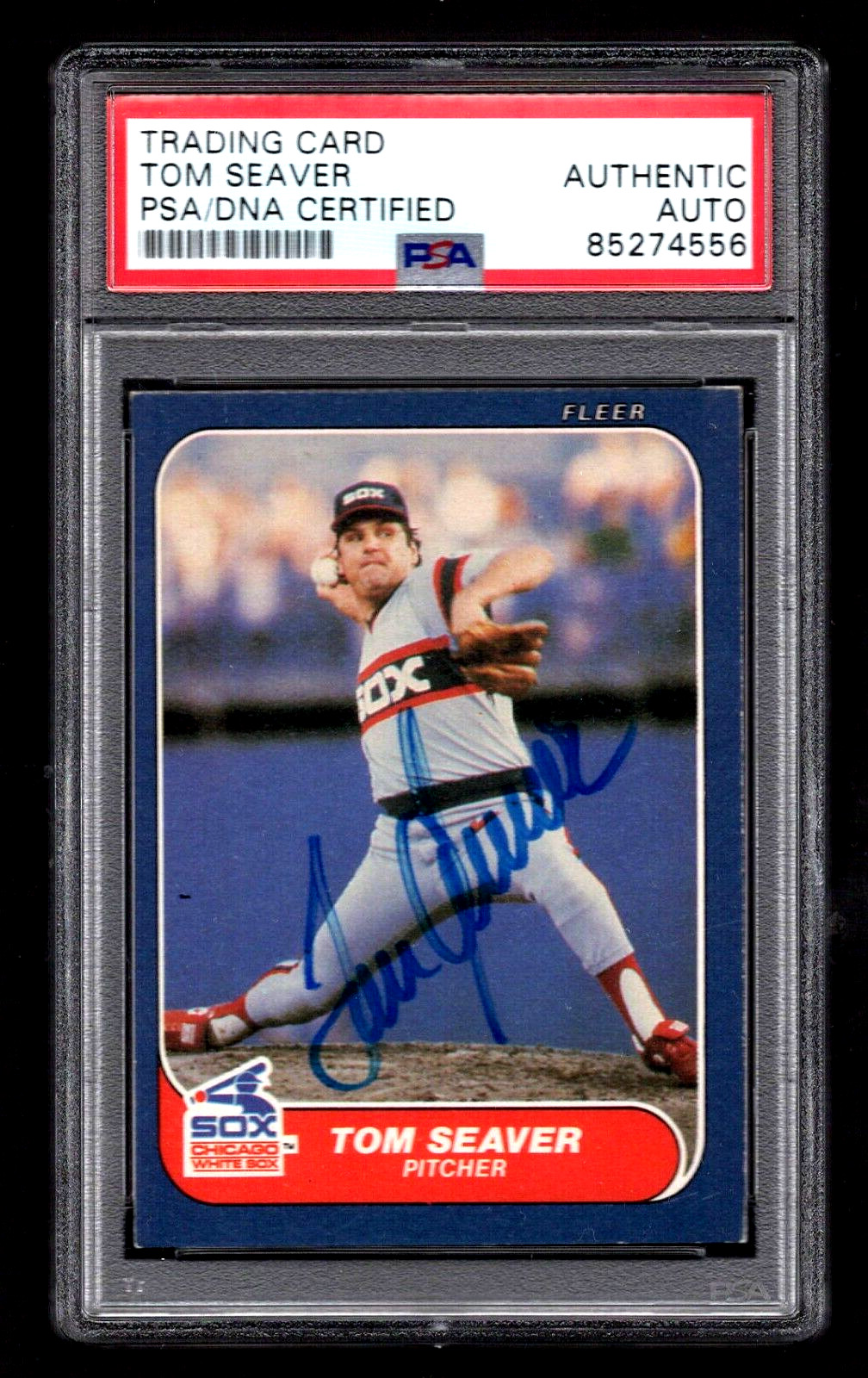 TOM SEAVER PSA/DNA CERTIFIED AUTHENTIC 1986 FLEER SIGNED CARD #216 AUTOGRAPH