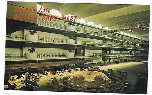 VTG Postcard - Sidewalk Cafe, Dallas Trade Mart, TX