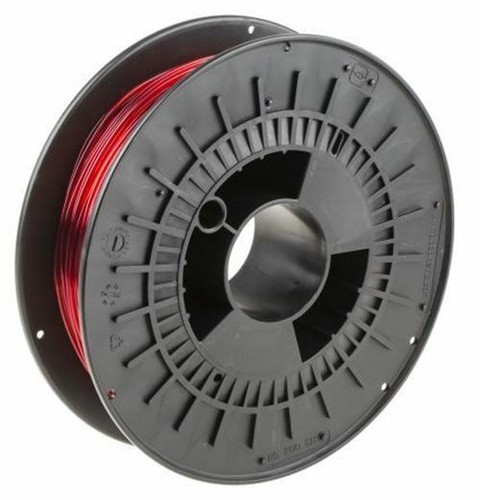 RS PRO 1,75 mm durchscheinend rot PET-G 3D-Druckerfilament, 500 g - Bild 1 von 1