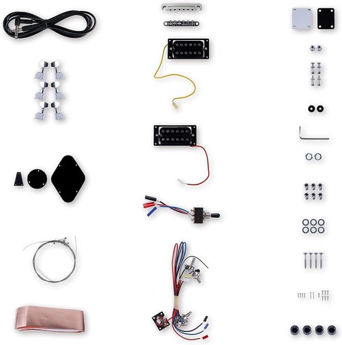 DIY Electric Guitar Kits Mahogany Body Maple Neck Ebony Fingerboard Tune-o-Matic - Picture 17 of 24