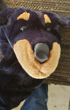 Vintage 2002 Daphne's Rottweiler Black Dog Plush Driver Headcover 14" Golf EXCEL