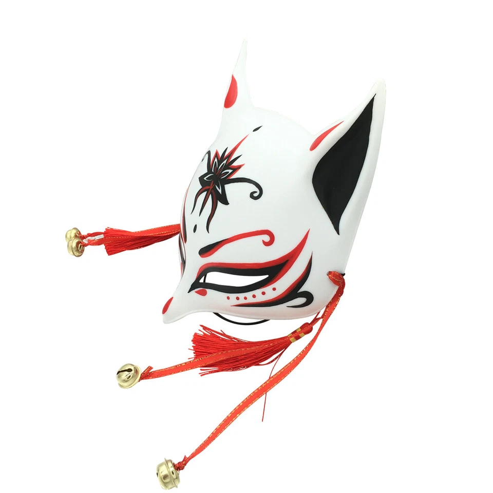 Kitsune Large Fox Mask for Cosplay, Japanese Kabuki Traditional Masks Christmas - Image 2 of 4