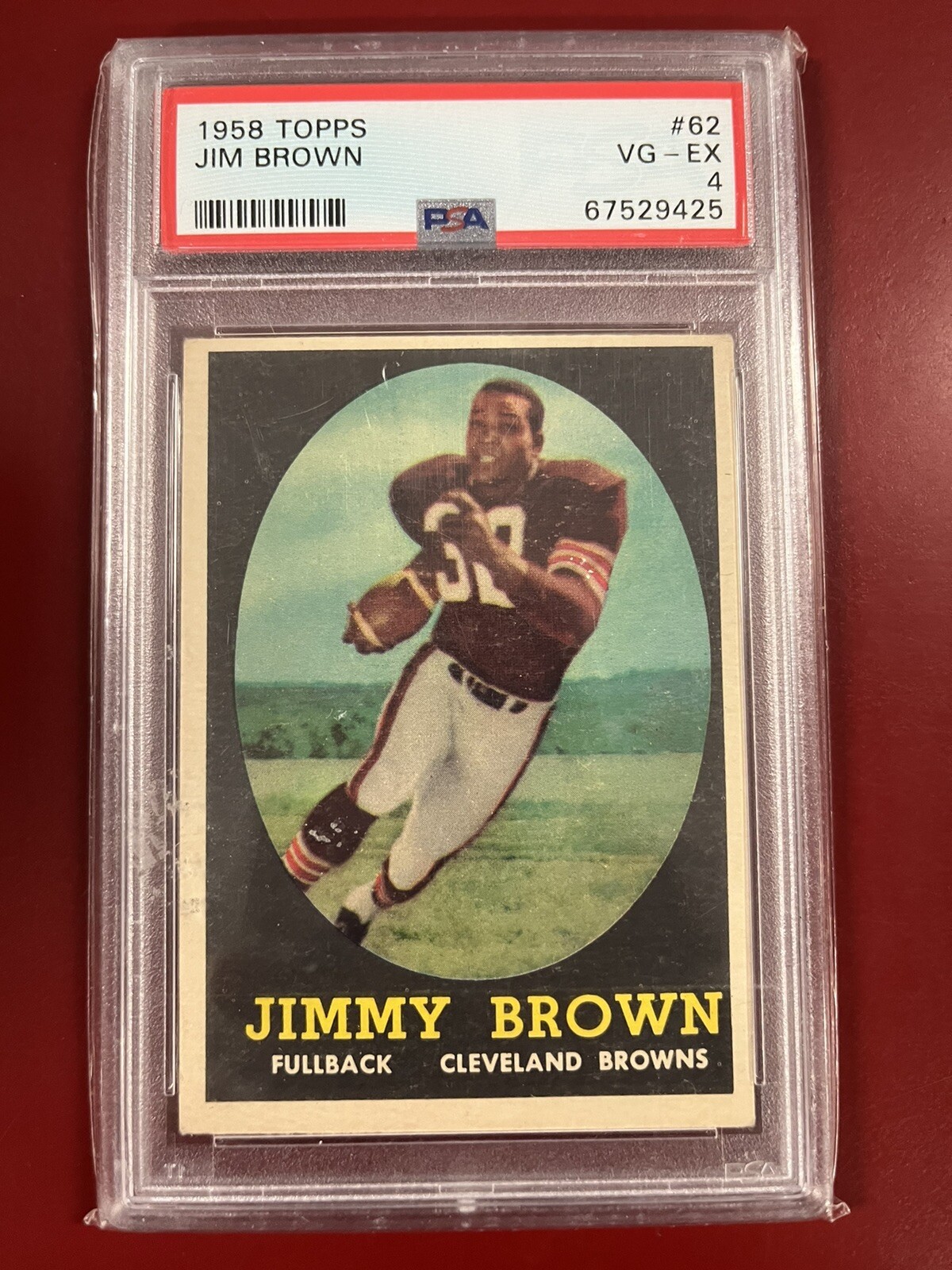 1958 TOPPS JIMMY JIM BROWN ROOKIE CARD RC #62 PSA 4