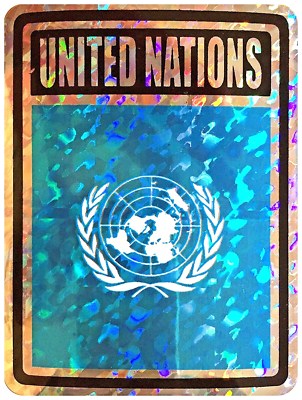 UNITED NATIONS PRISMATIC  REFLECTIVE FLAG STICKER DECAL  - NEW - FREE SHIPPING