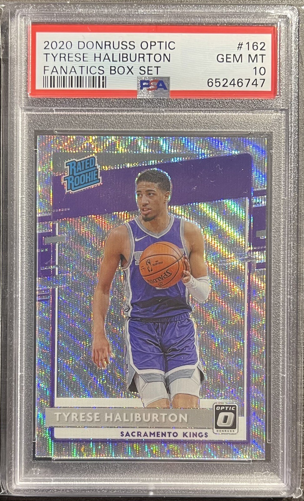 TYRESE HALIBURTON 2020 DORNUSS OPTIC FANATICS BOX SET #162 GEM MINT PSA 10 KINGS