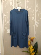 Masai Jersey Lagenhook Tunic Dress with Pockets Size XS Blue Jumper Dress