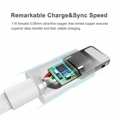 100pcs Foxconn Original 1M USB Cable fast charging For Apple iPhone 6s 7 Plus 8 - Picture 2 of 12