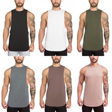 Men Gym Muscle Singlets Workout Tank Top,Bodybuilding Fitness Sleeveless T-shirt