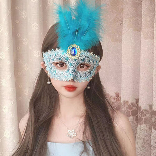 Masquerade Feather Venetian Mask Fancy Dress Party Theme Ball Eye Mask Party 1PC - Picture 10 of 22