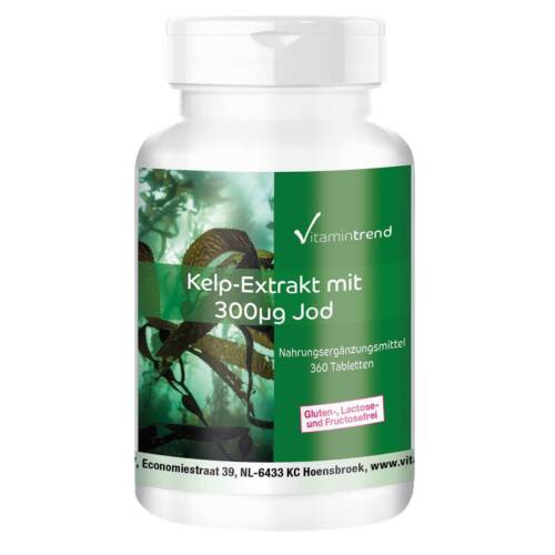 Kelp-Extrakt mit 300 μg Jod - 360 Tabletten - hochdosiert - VEGAN | Vitamintrend - Bild 1 von 11