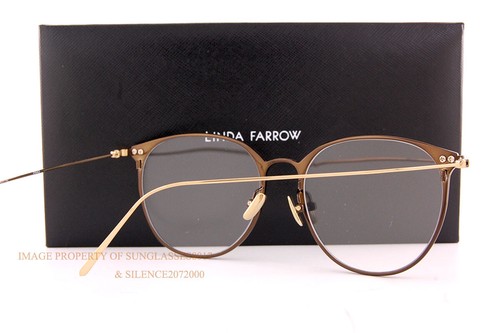 Brand New Linda Farrow Eyeglass Frames LF/45A/C3 Sophia Brown/Light Gold - Picture 6 of 6
