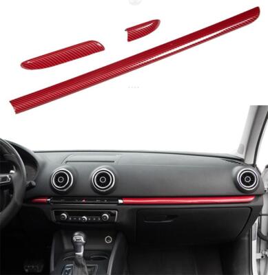 Passend zu Audi A3 S3 Armaturenbrett Blenden Abdeckung Rahmen Rot