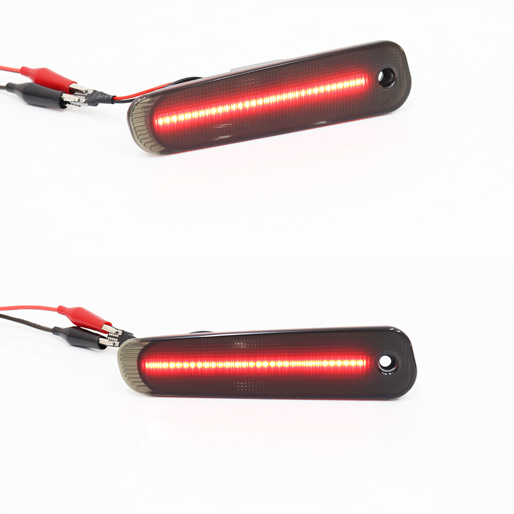 A2つ目 2X Smoked Lens Rear Bumper Red LED Side Marker Lights For 90