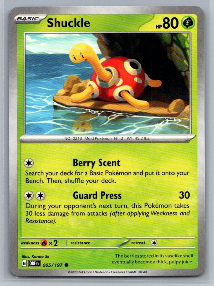 Shuckle 5/197 Obsidian Flames Common Pokémon TCG 2023