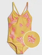 NWT GAP GIRLS YELLOW FLORAL ONE PIECE SWIMSUIT XS M XL XXL