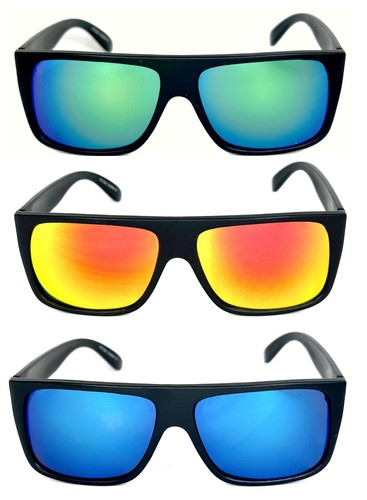 Gafas de sol retro con montura cuadrada superior plana para hombre mujer lentes espejadas negras mate - Imagen 2 de 14