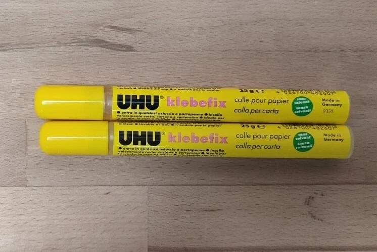 2 x UHU klebefix Klebestift Klebe Bastelkleber Klebetube Kleber Stiftform 25 g