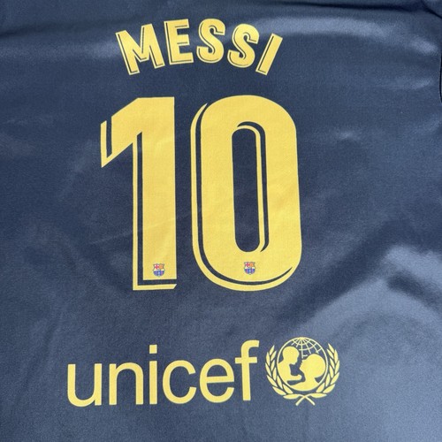 Messi FC Barcelona 2020/21 Football Away Soccer Jersey Black Gold Womens Medium - Picture 8 of 9