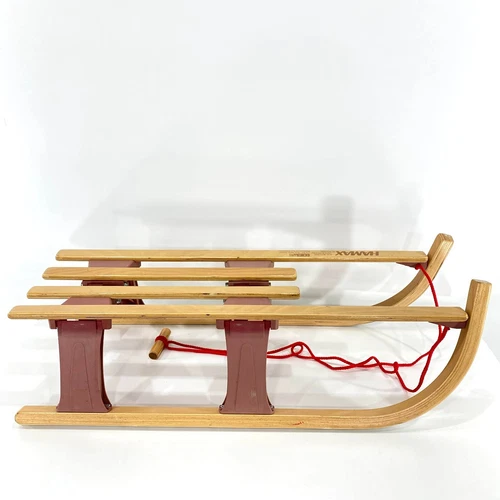 VTG HAMAX Folding Wooden Pull Sled Toddler Infant Easy Storage Made in Norway