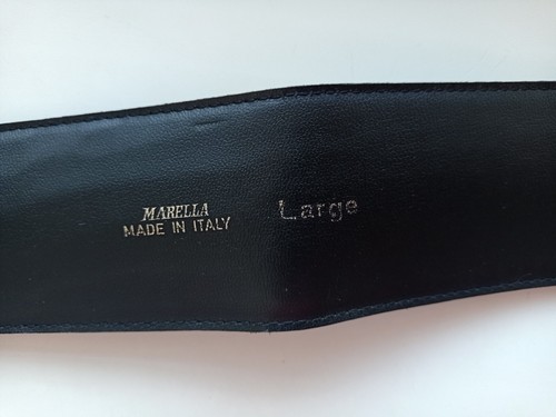 MARELLA Gray Patent leather Wide waist belt croc patent 80-90 cm, 31-35" - Picture 6 of 12