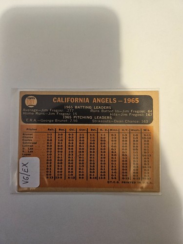 Tarjeta de equipo Topps California Angels 1966 #131 en muy buen estado/ex envío combinado - Imagen 2 de 2