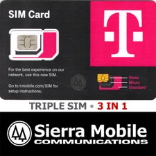 T-MOBILE Triple SIM R15 "3 IN 1" NANO 5G LTE • USPS TRACKING • USE BY AUG 2027