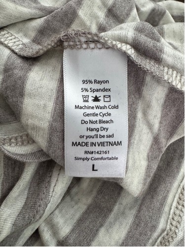 Women's LuLaRoe Randy Top Size L Gray Striped Baseball Tee - Picture 4 of 4