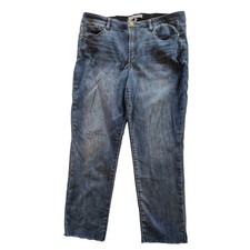 Wit Wisdom Women's Jeans AbSolution Raw Hem Straight Size 16 Denim Pants