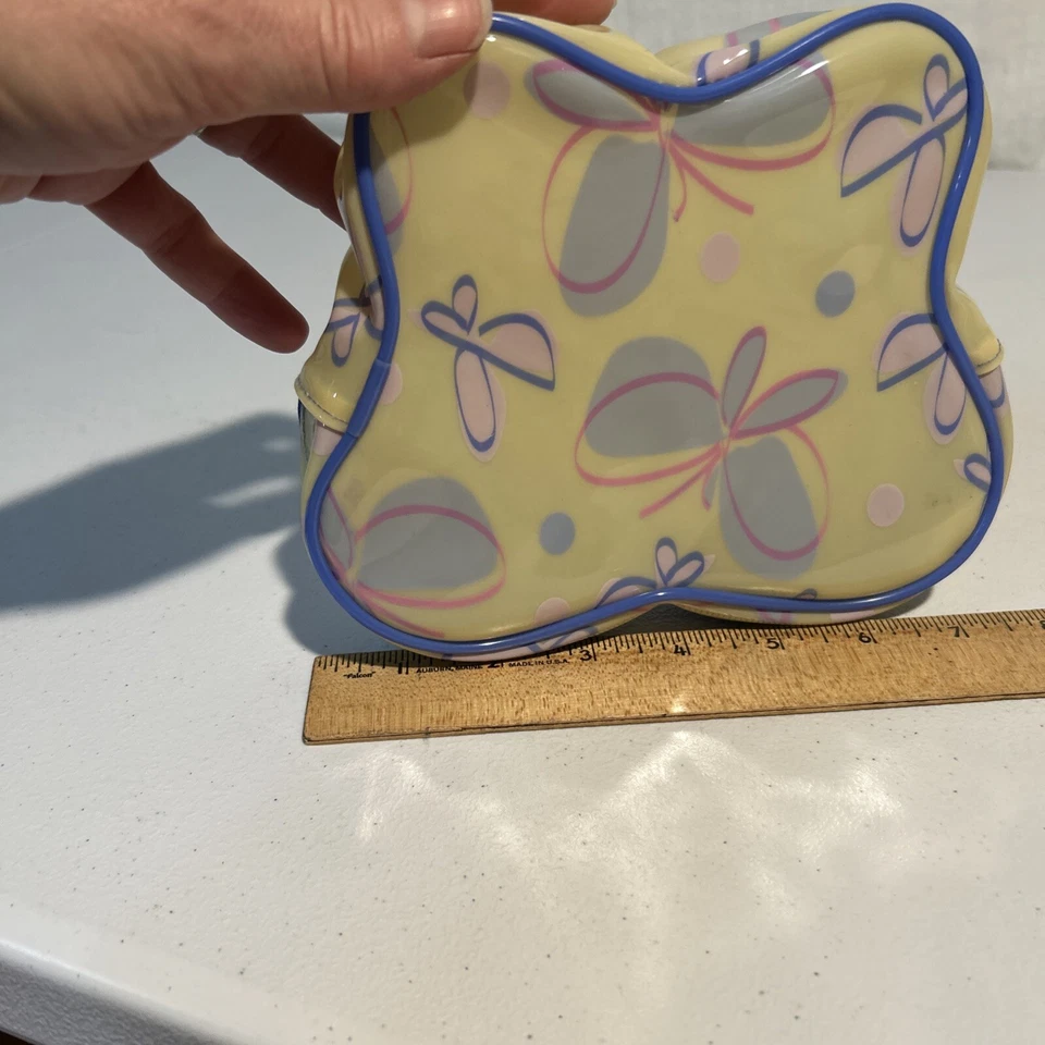 Estuche de maquillaje vintage de mariposa amarilla Avon Foto 3 de 4