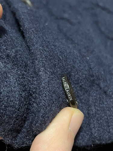 Polo Ralph Lauren Shawl Collar Wool Cable Knit Cardigan Women Size S-M Blue - Picture 6 of 10