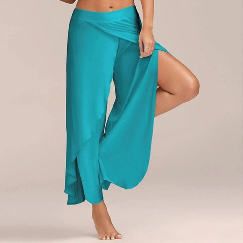 Ladies split leg clearance trousers
