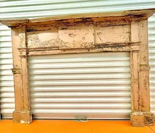Rare early antique pine Albany New York Federal Style Fireplace Mantle c.1799