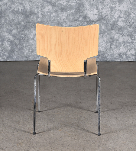 LOT of 8 KUSCH+CO 2000s RETRO LOOK HOT MOULDED PLYWOOD STACKING CHAIRS FREE SHIP - Picture 2 of 21
