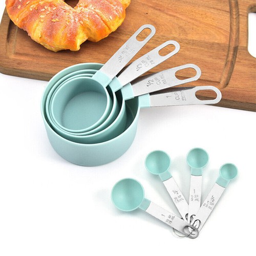 4Pcs Measuring Cups Spoons Baking Cooking Kitchen Tools Set Stainless Steel + PP - Picture 2 of 28