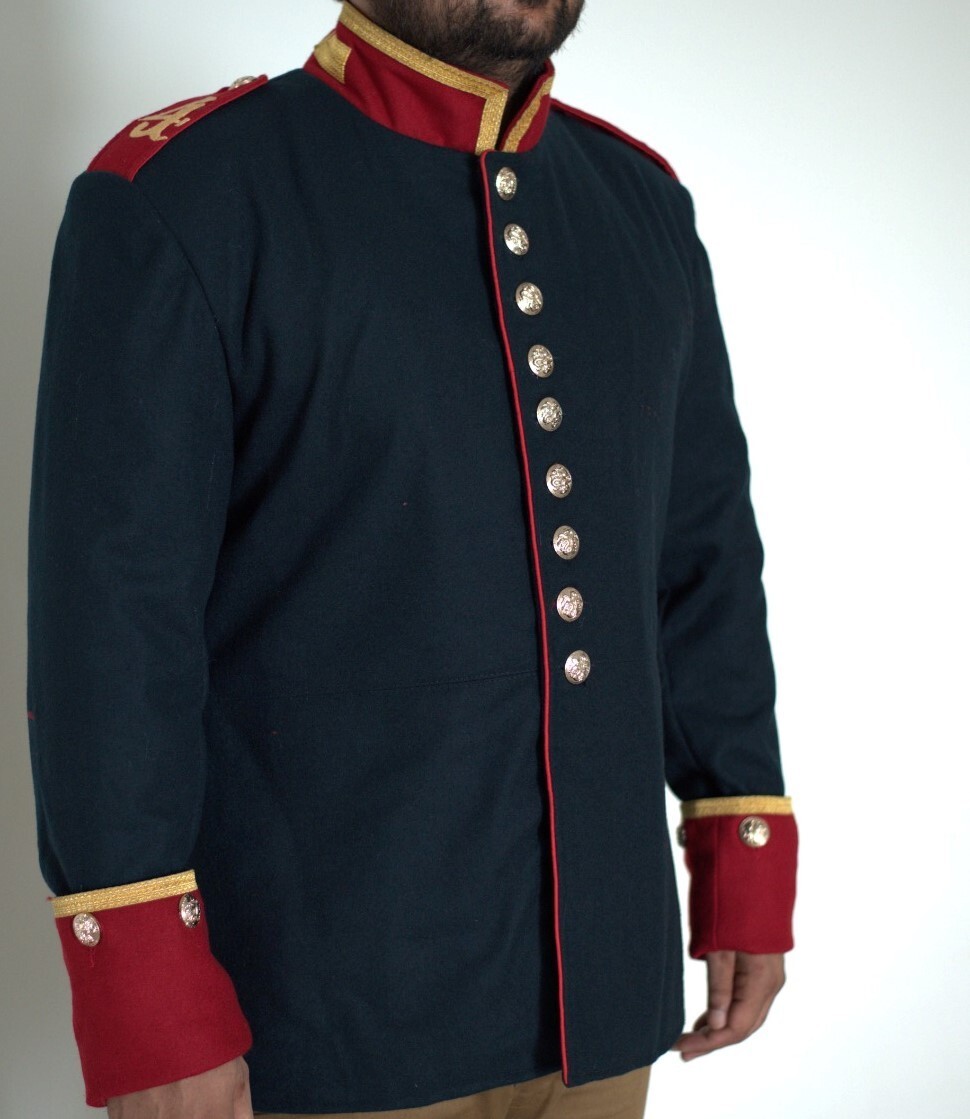 New Black German WW1 Imperial Jager Tunic 1871-10 Red Cuffs New Black German WW1 Imperial Jager Tunic 1871-10 Red Cuffs