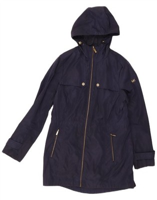 Michael Kors Damen Regenjacke mit Kapuze UK 14 Medium Navy Blau Polyester QH14