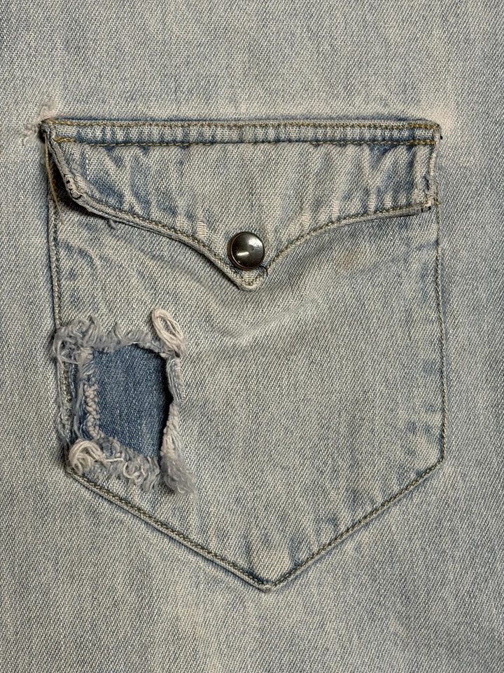 Camisa vaquera Ralph Lauren doble RRL para hombre X-grande perla a presión Foto 3 de 4