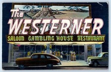 c1940 Las Vegas Nevada NV cartolina casa da gioco salone slot machine ristorante