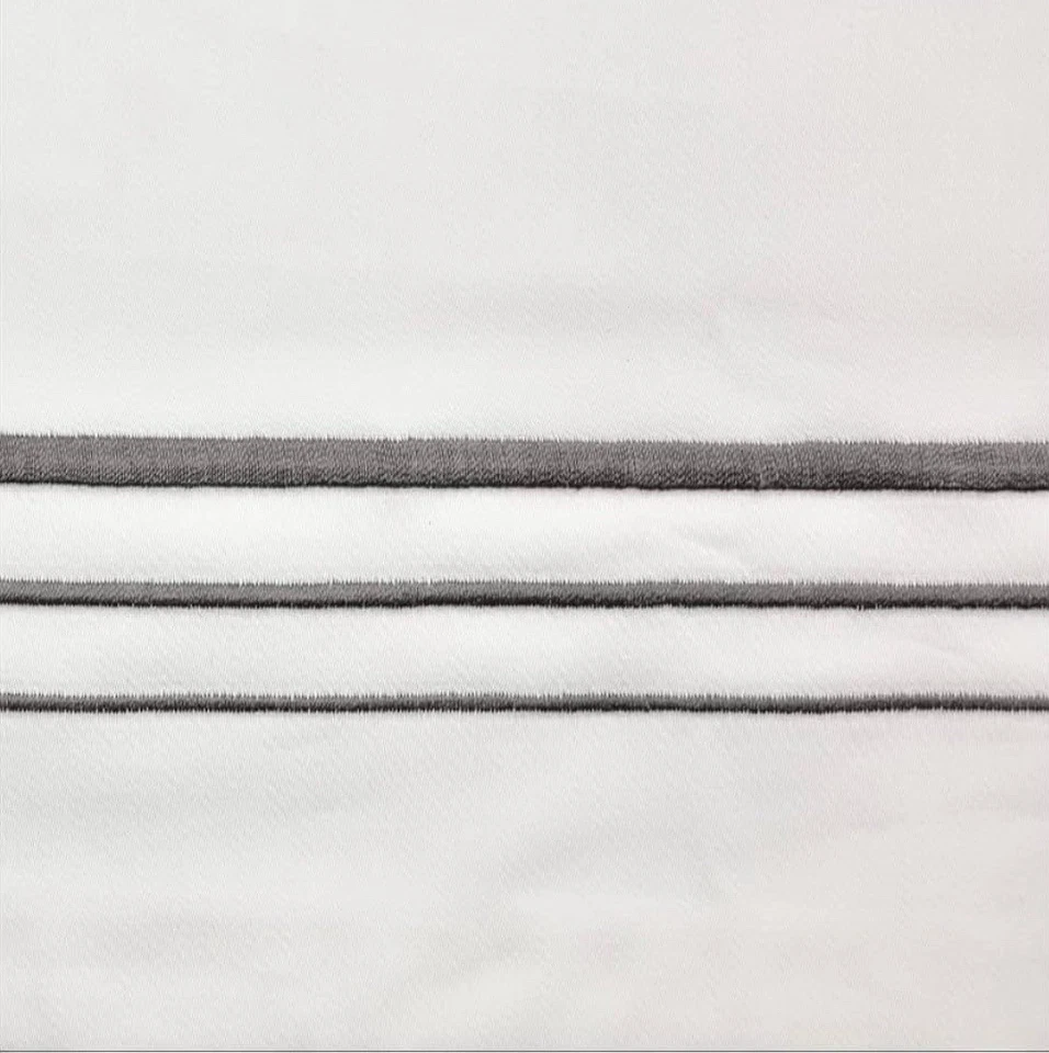 HiEnd Accents 100% Cotton Hotel Luxury Embroidered Border Duvet Cover Set King - Image 2 of 4